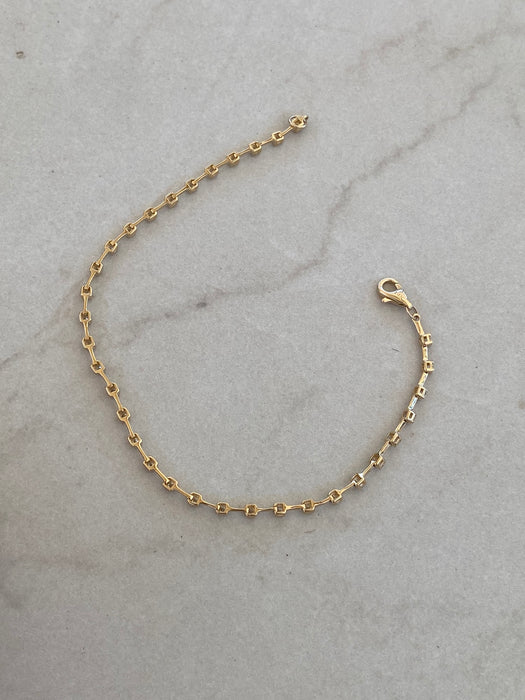 14K Gold Diamond Station Bracelet