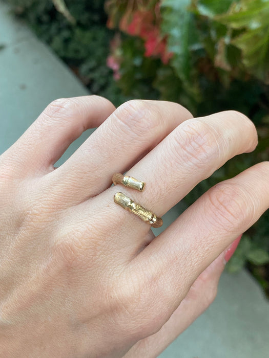 14k open bamboo ring size 5.5