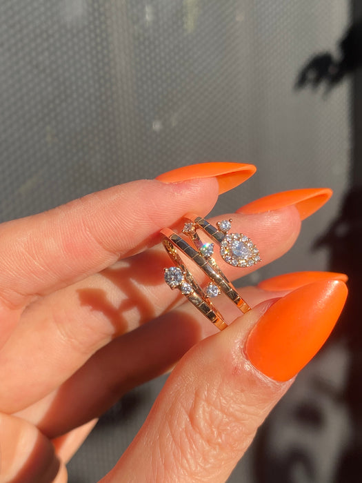 18K Rose Gold Diamond Triple Bypass Coil Ring by Penny Preville