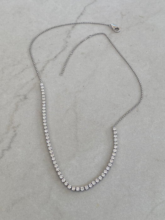 14K White Gold 4.1 CTW Natural Diamond Necklace