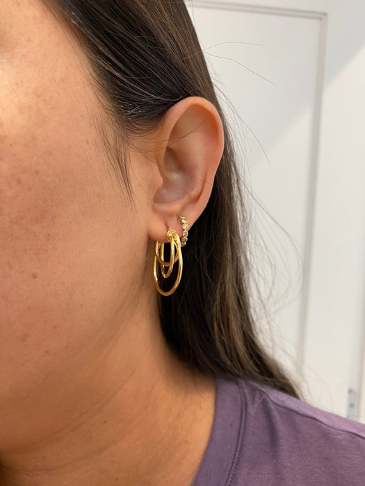 14k triple hoop earrings