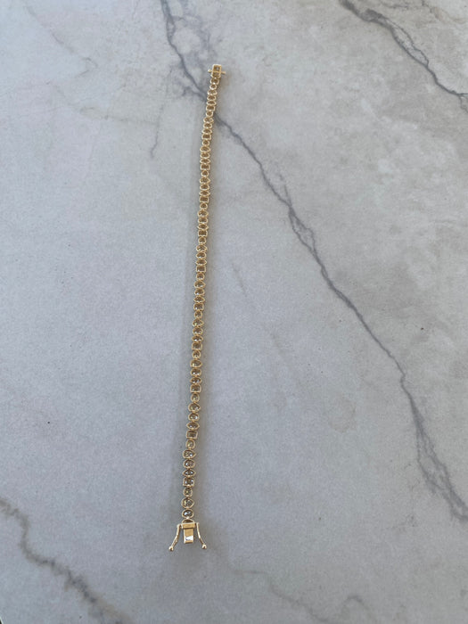 14K Gold 4 TCW Multi-Shape Lab Diamond Bezel Bracelet