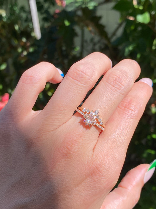 14k rose cut 1 carat Diamond ring size 6