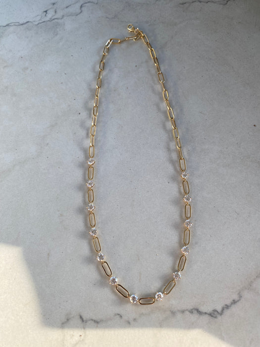 14K 4.40 CTW Lab Diamond Paperclip Necklace