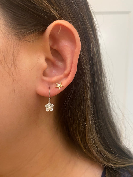 Platinum 900 diamond flower earrings