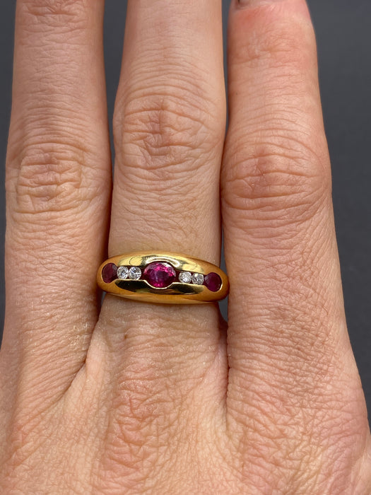 18k ruby and diamond ring size 6.5