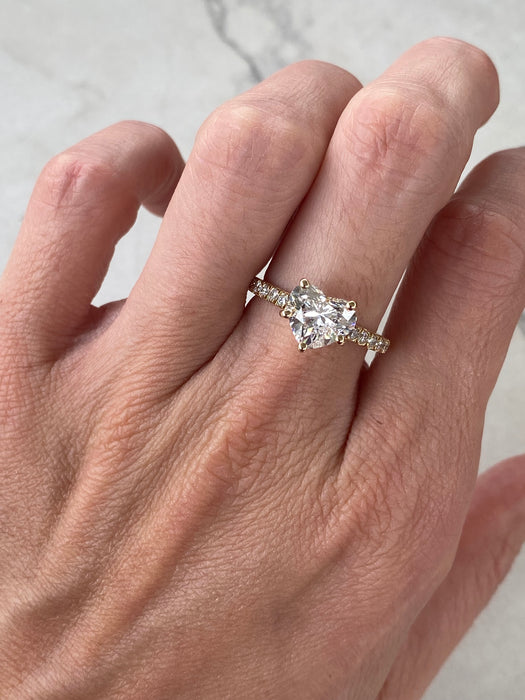 14K Gold Heart-Shaped Lab Diamond Ring- 2.54 TCW