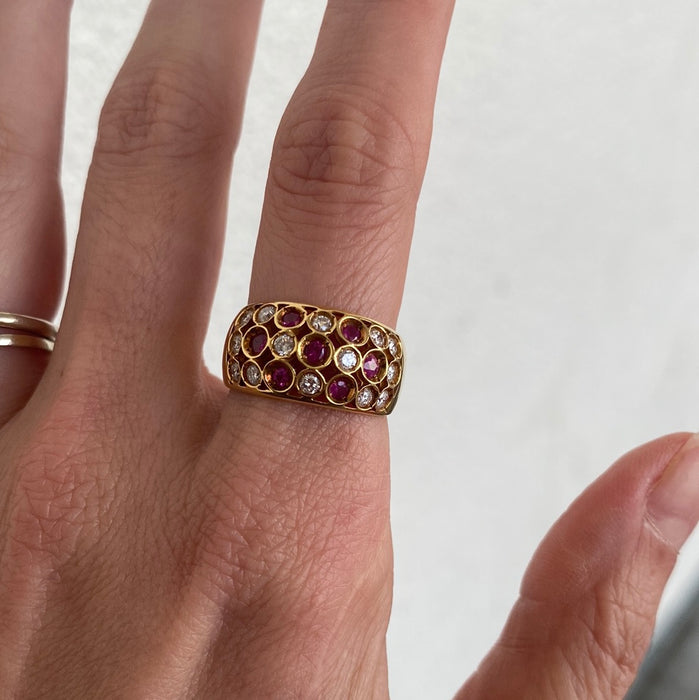 18k ruby and diamond ring size 5.75