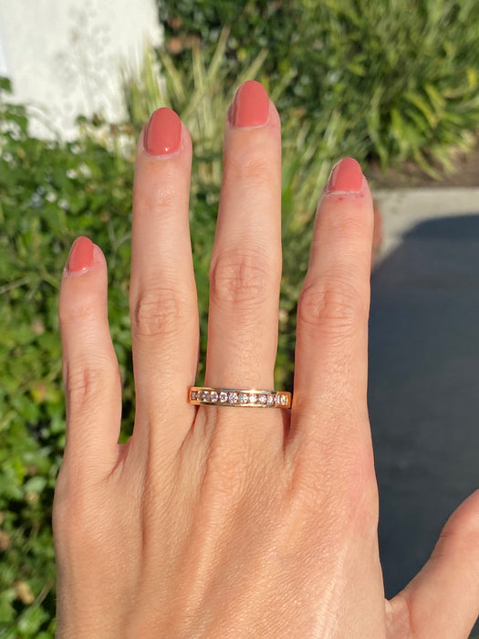 18k rose gold diamond sapphire ring size 9.25