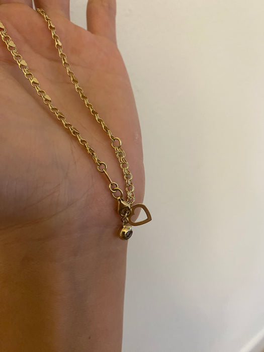 14K Gold Heart Chain Necklace