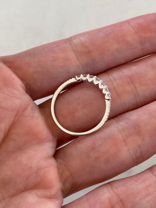 14K White Gold Graduated Lab Diamond Ring