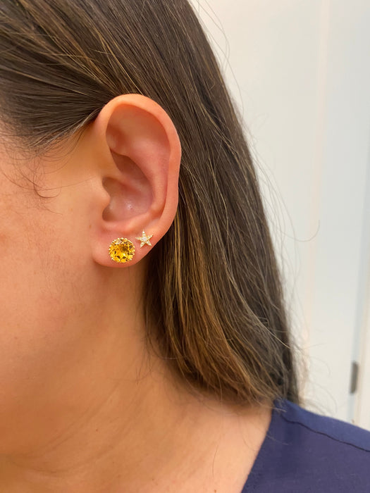 14k citrine stud earrings