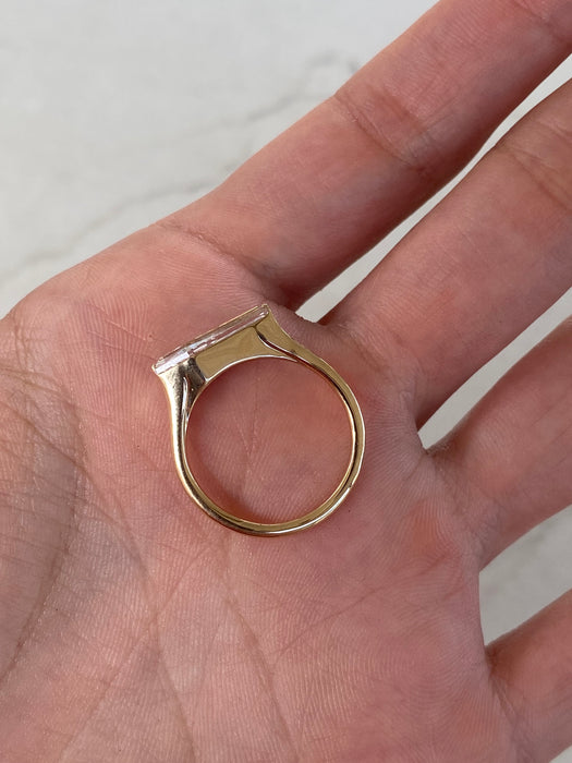 14K Coffin-Shaped Lab Diamond Ring