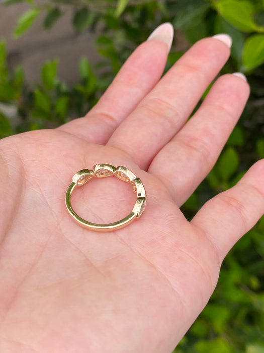 14K Bezel Set Pear Lab Diamond Ring
