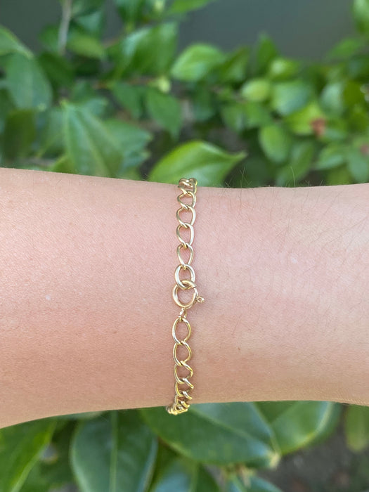 14k rolo link bracelet