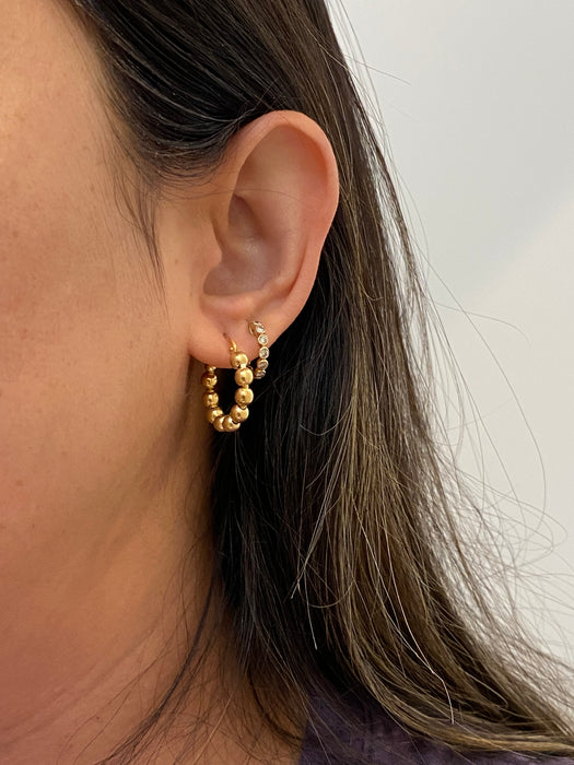 14k bead bubble hoop earrings