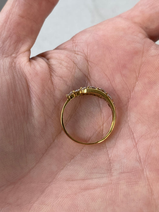 Vintage 18K Natural Diamond Swirl Ring – 1.00 TCW