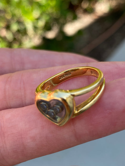 Vintage 18k Chopard Happy Diamonds Heart Ring