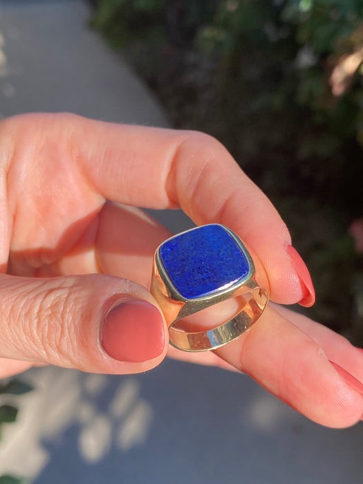 14k lapis lazuli signet ring size 9.25