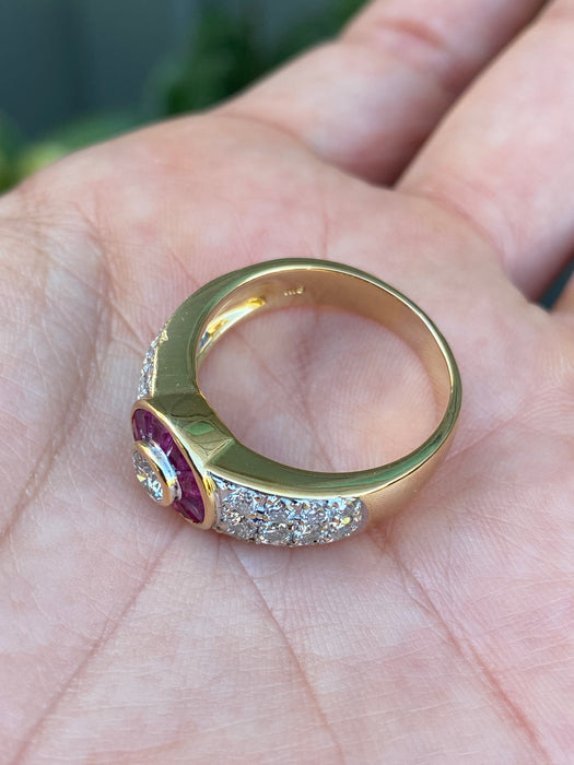 18k ruby and diamond ring size 8