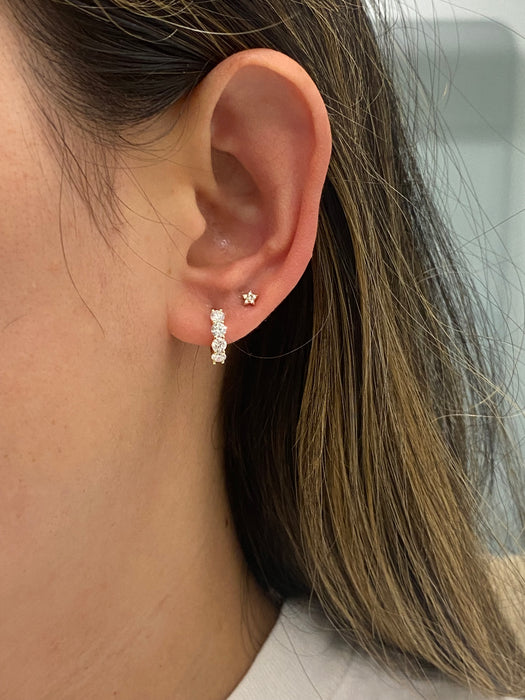 14K 0.92 TCW Lab Diamond Huggie Earrings