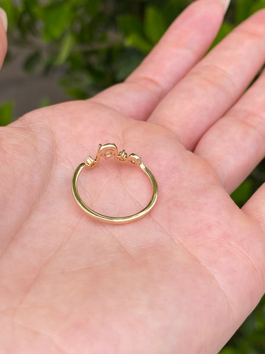 14K Gold Squiggle Lab Diamond Ring