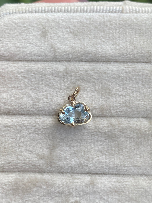 PREORDER Custom 14k aquamarine cloud charm pendant