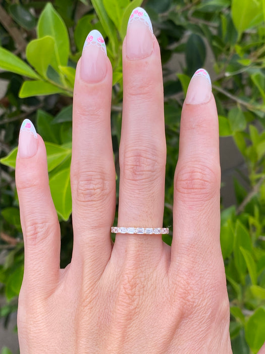 14K East-West Emerald Cut Lab Diamond Band