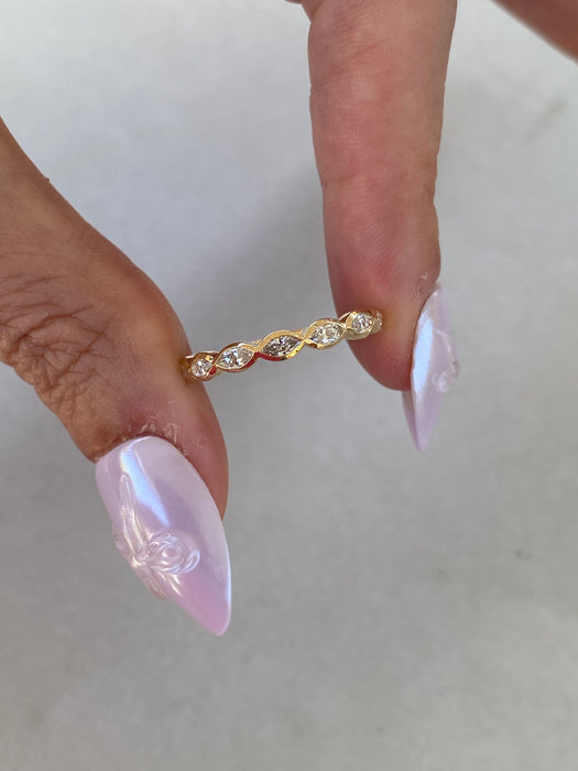 14K Bezel-Set Marquise Lab Diamond Ring