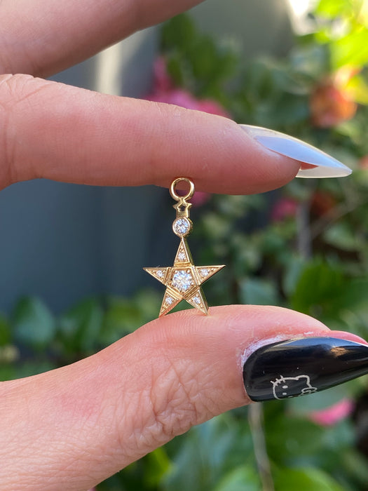 14k lab diamond star pendant