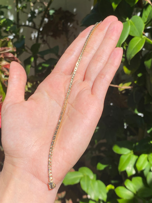 14k blue sapphire diamond bracelet 6.75”