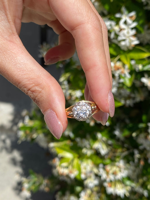 14k CZ ball spinner ring size 7.25