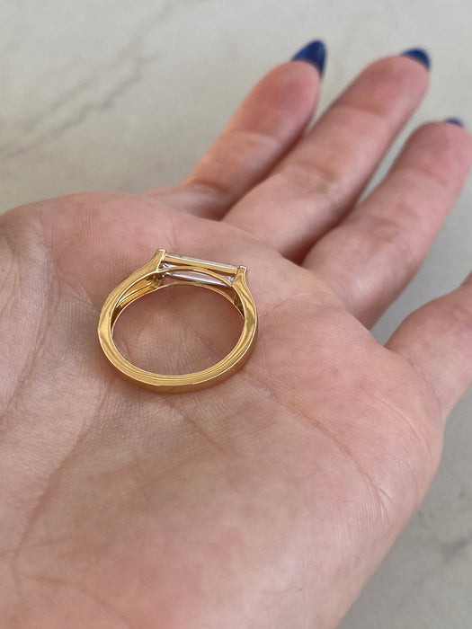 14K 1.15 CTW Baguette Lab Diamond Ring- IGI certified