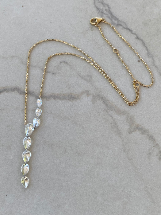 14K 3.6 TCW Lab Diamond Pear Lariat Necklace