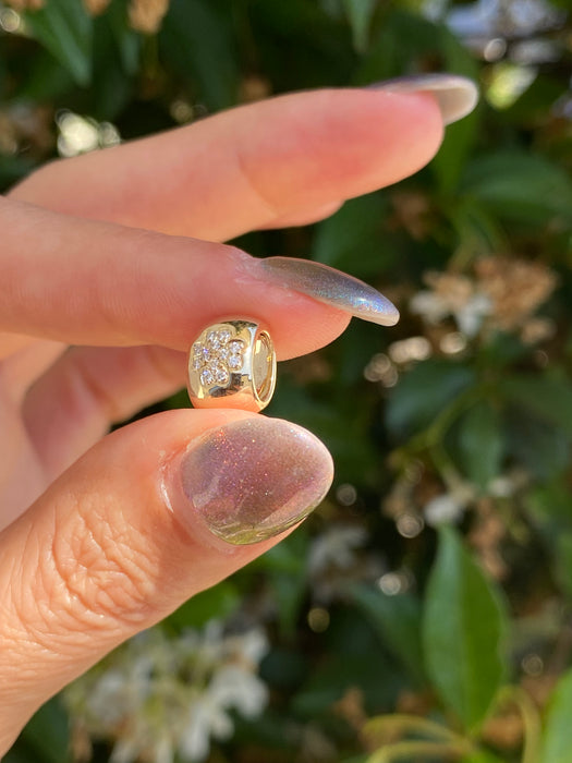 14k diamond flower rectangle slider charm