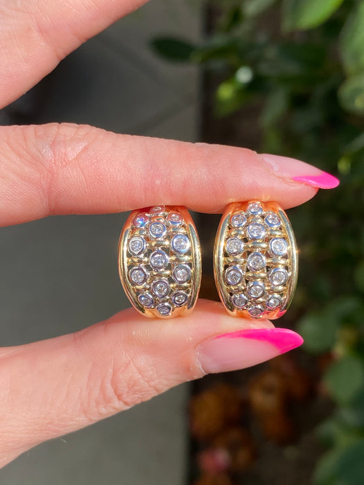 14k diamond two tone earrings