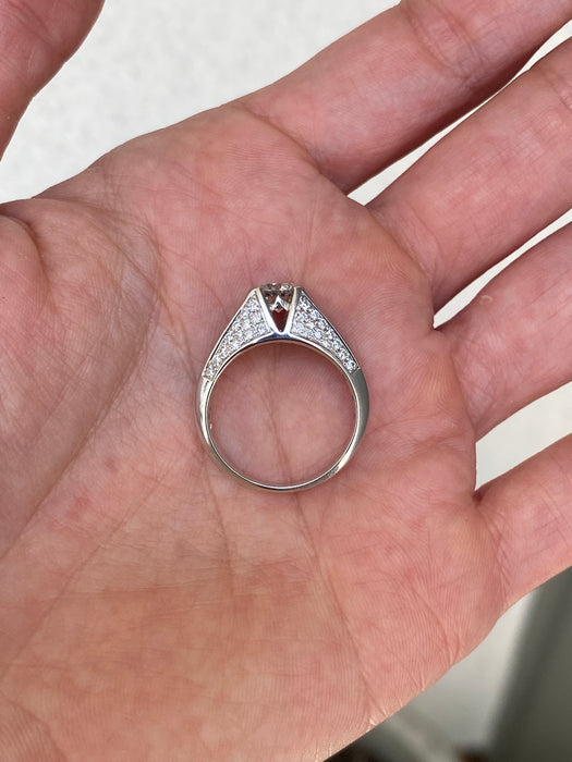 14K White Gold 1.5ct Natural Diamond Ring