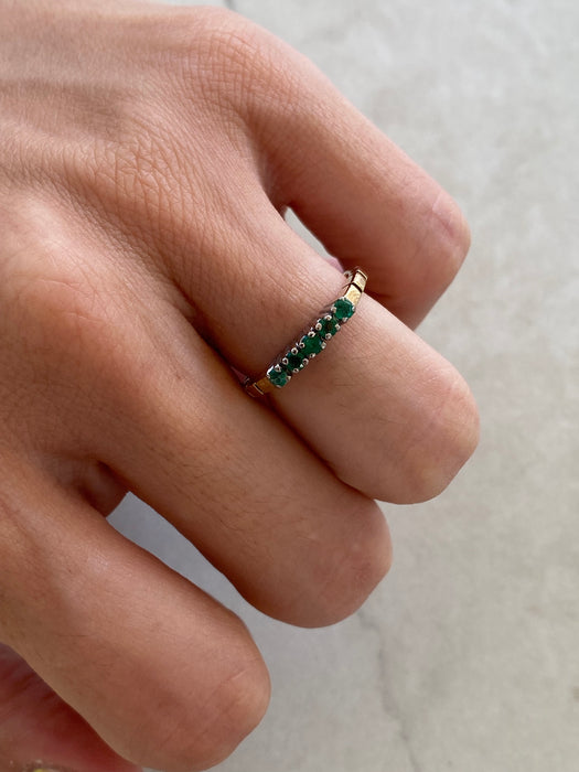 Vintage 14K Two-Tone Emerald Ring