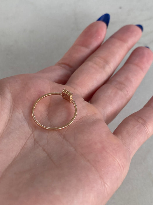 14K Rose Gold Baguette & Round Diamond Square Ring | Size 7.25