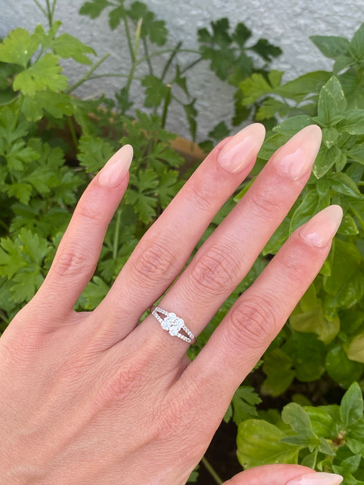 Vintage Platinum 900 Diamond Flower Ring – 0.51 TCW Natural Diamonds – Size 5.5