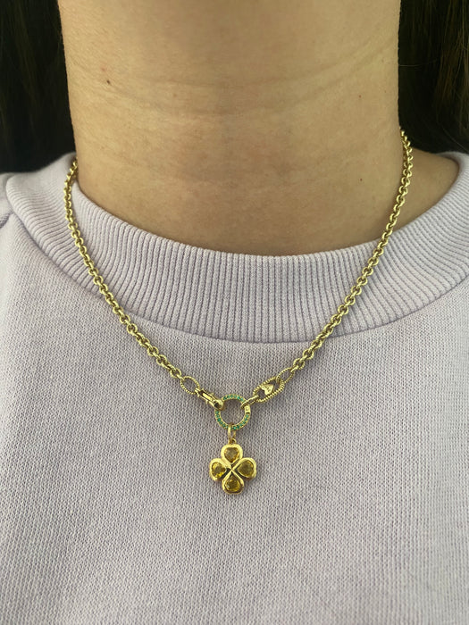 14k solid charm connector