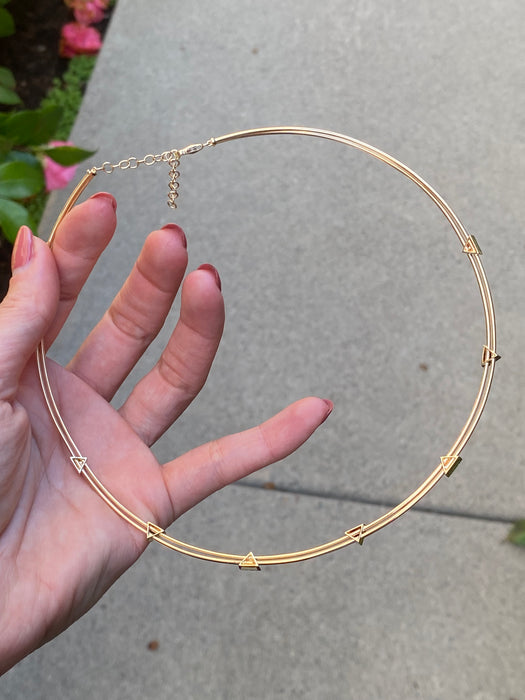 14k collar necklace diamond triangle black onyx