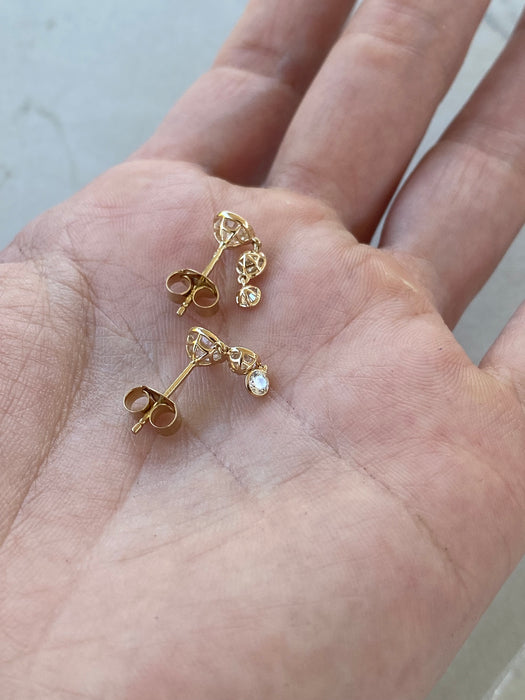 14K 1.7 TCW Bezel Set Lab Diamond Graduated Earrings