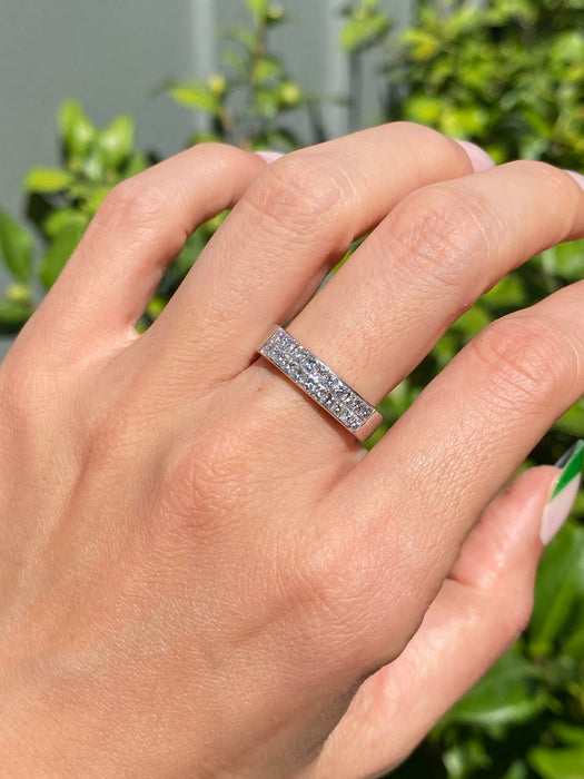 Platinum diamond invisible set ring size 7