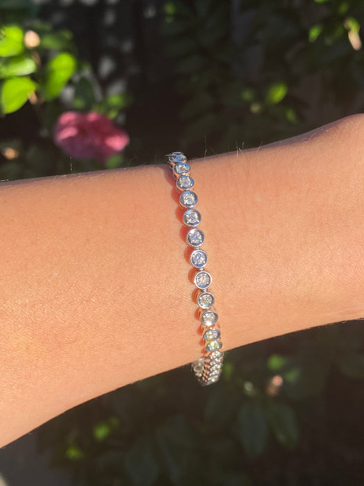 Vintage Platinum 850 Bezel Set 2 TCW Diamond Tennis Bracelet