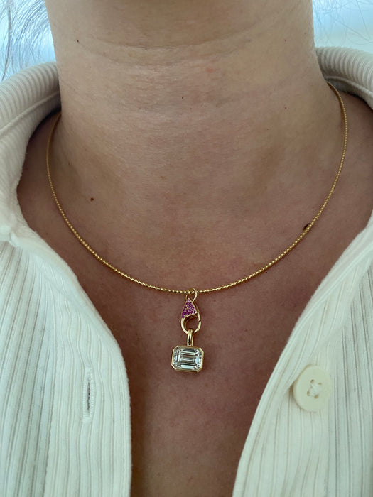 14K Gold Gemstone & Diamond Clasps