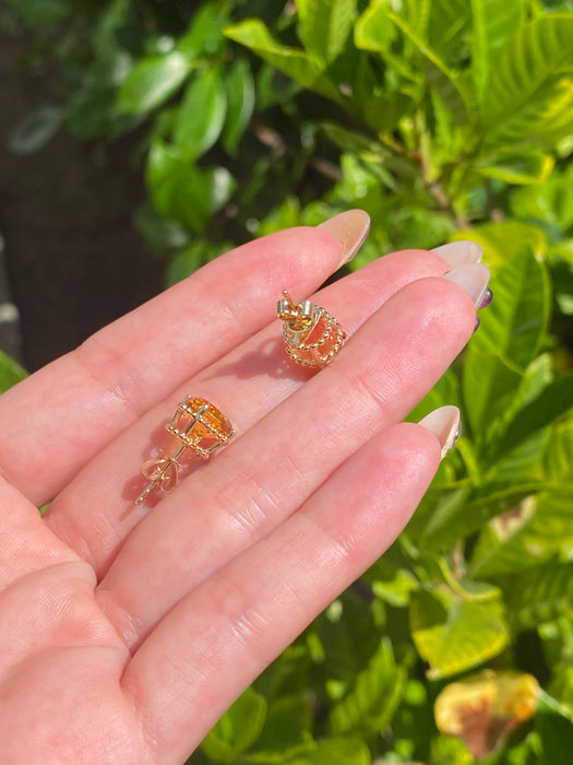 14k citrine stud earrings