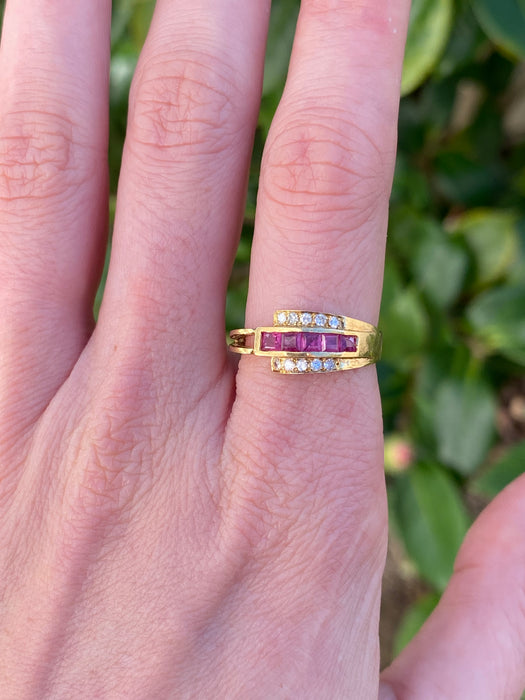 14k ruby and diamond ring size 5.75