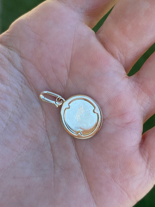 14K Gold Fluted Diamond Initial Pendant Letter J M S