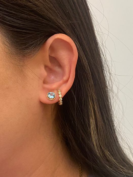 18k blue topaz stud earrings